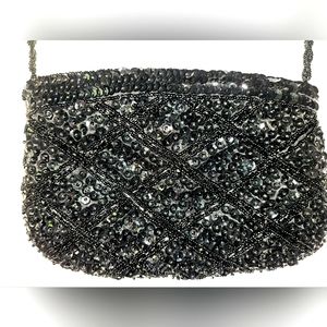 La Regale vintagesequin purse with zip closure - rare pattern